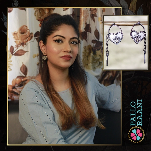 Lock and key earrings in silver-alike - silver